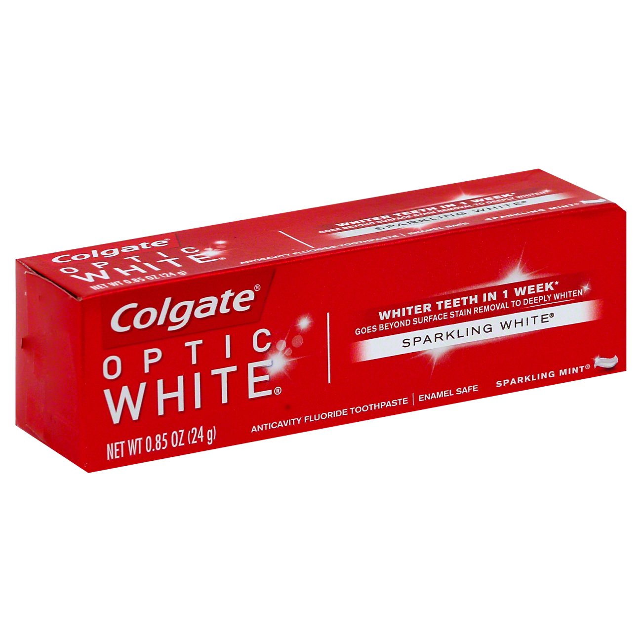 Colgate Optic White Advanced Toothpaste Travel Size - Sparkling Mint, .75 oz