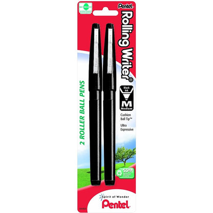 Rolling Writer Roller Ball Pen Medium Line, Black Ink 1-Pk