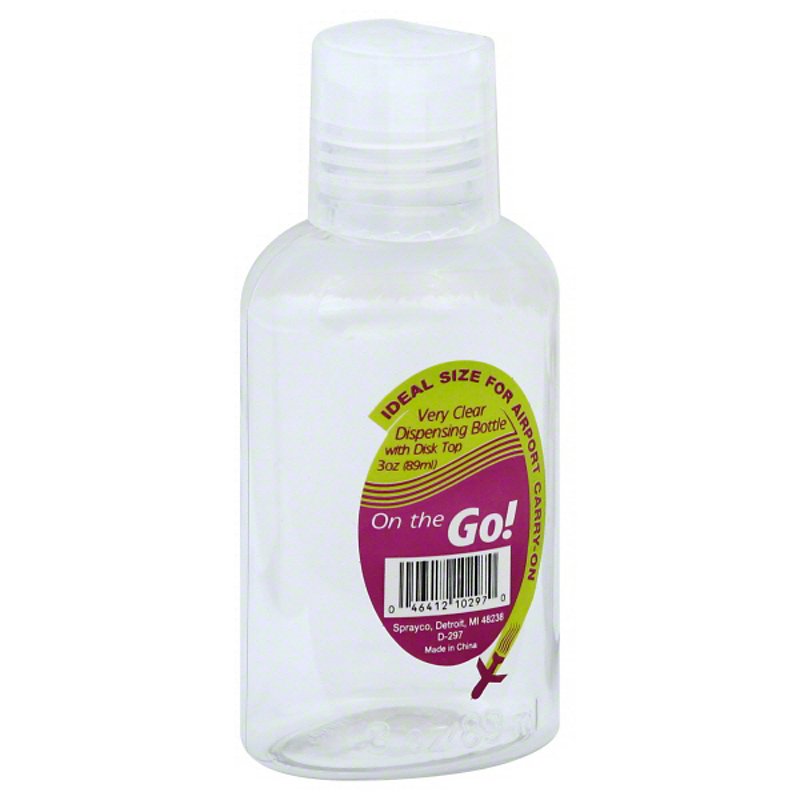 Sprayco Travel Bottle 3oz Dispensing Clear (12in) Asst