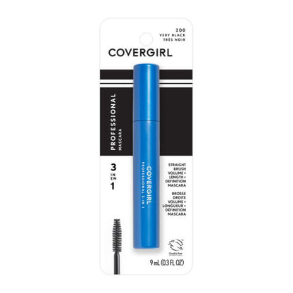 COVERGIRL Professional 3-in-1 Straight Brush Mascara - 200 Very Black