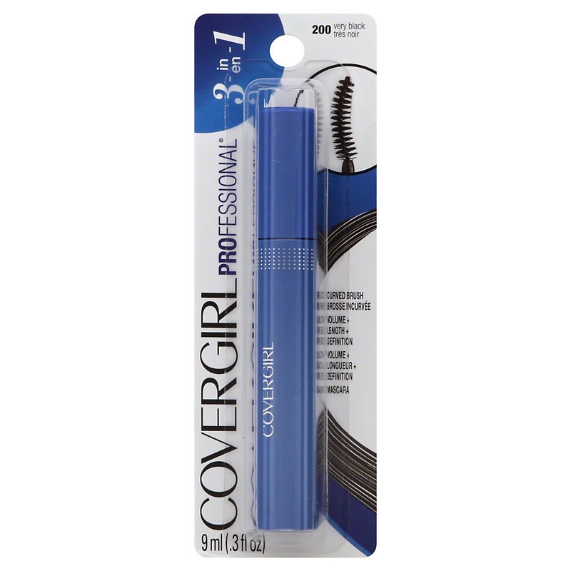 COVERGIRL Professional 3-in-1 Curved Brush Mascara - 200 Very Black