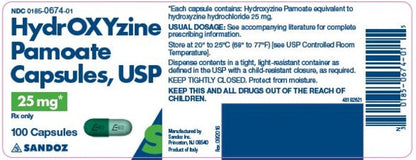 HYDROXYZINE PAMOATE CP 50MG 100