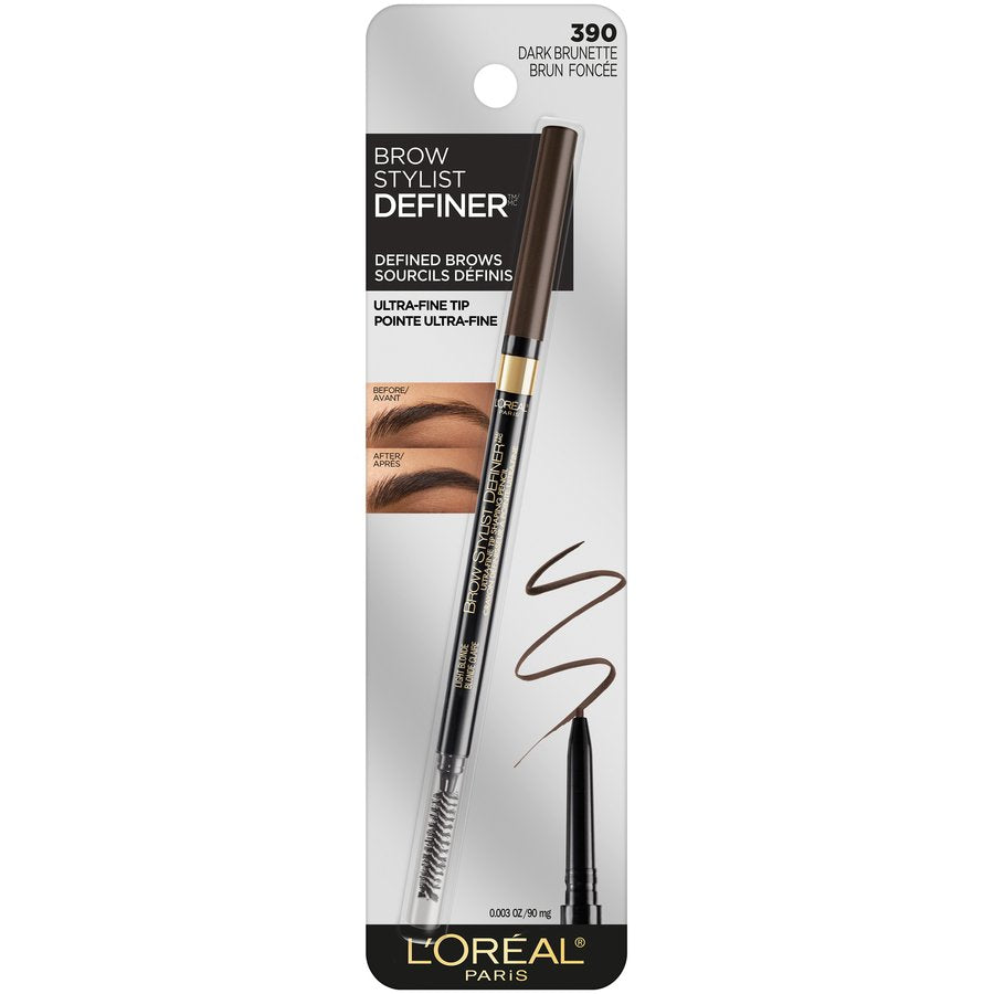 L'ORÉAL PARIS Brow Stylist Definer Waterproof Eyebrow Mechanical Pencil, 389 Brunette, 0.003 oz.