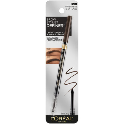 L'ORÉAL PARIS Brow Stylist Definer Waterproof Eyebrow Mechanical Pencil, 389 Brunette, 0.003 oz.