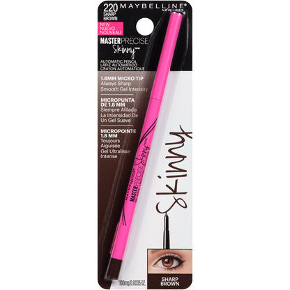 MAYBELLINE New York Master Precise Skinny Gel Pencil Eyeliner, 220 Sharp Brown