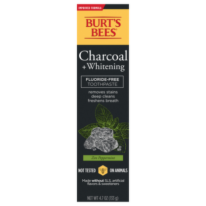 Burts Bees Toothpaste Charcoal Plus Whitening 4.7oz