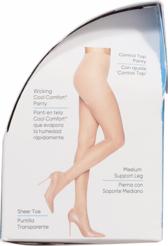 L'eggs Sheer Energy Medium Support Control Top Sheer Toe - Suntan, Size Q