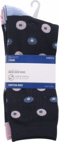 Forsythia Ridge Men's Crew Dress Socks, 2 pack