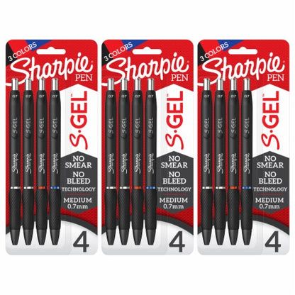 Sharpie S-Gel Medium Tip Retractable Pens - Assorted, 4 count
