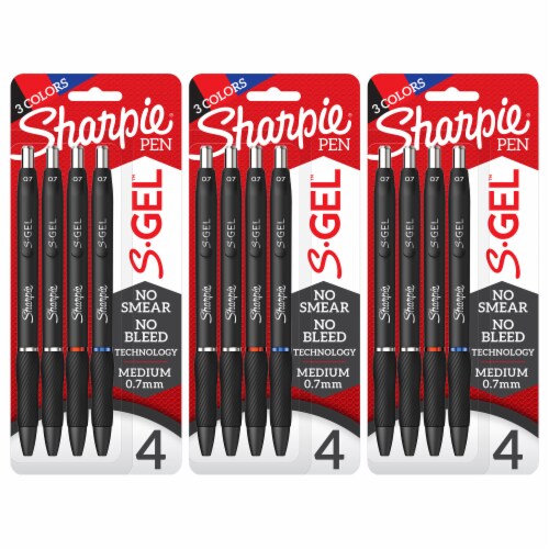 Sharpie S-Gel Medium Tip Retractable Pens - Assorted, 4 count