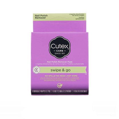 Cutex Swipe and Go Non-Acetone Nail Polish Remover Pads, 10 count