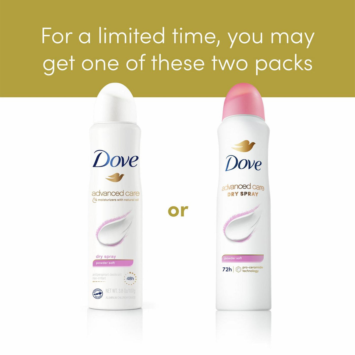 Dove Deodorant 3.8oz Dry Spray Powder Soft