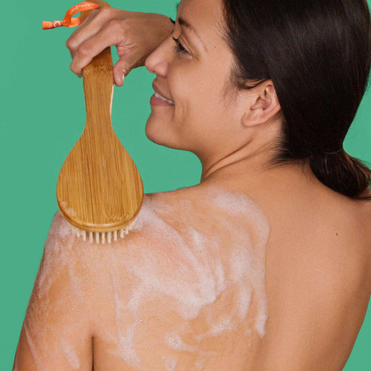 Clean Logic Wooden Handle Bristle Bath Brush