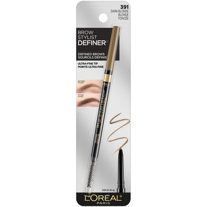 L'ORÉAL PARIS Brow Stylist Definer Waterproof Eyebrow Mechanical Pencil, 391 Dark Blonde, 0.003 oz.