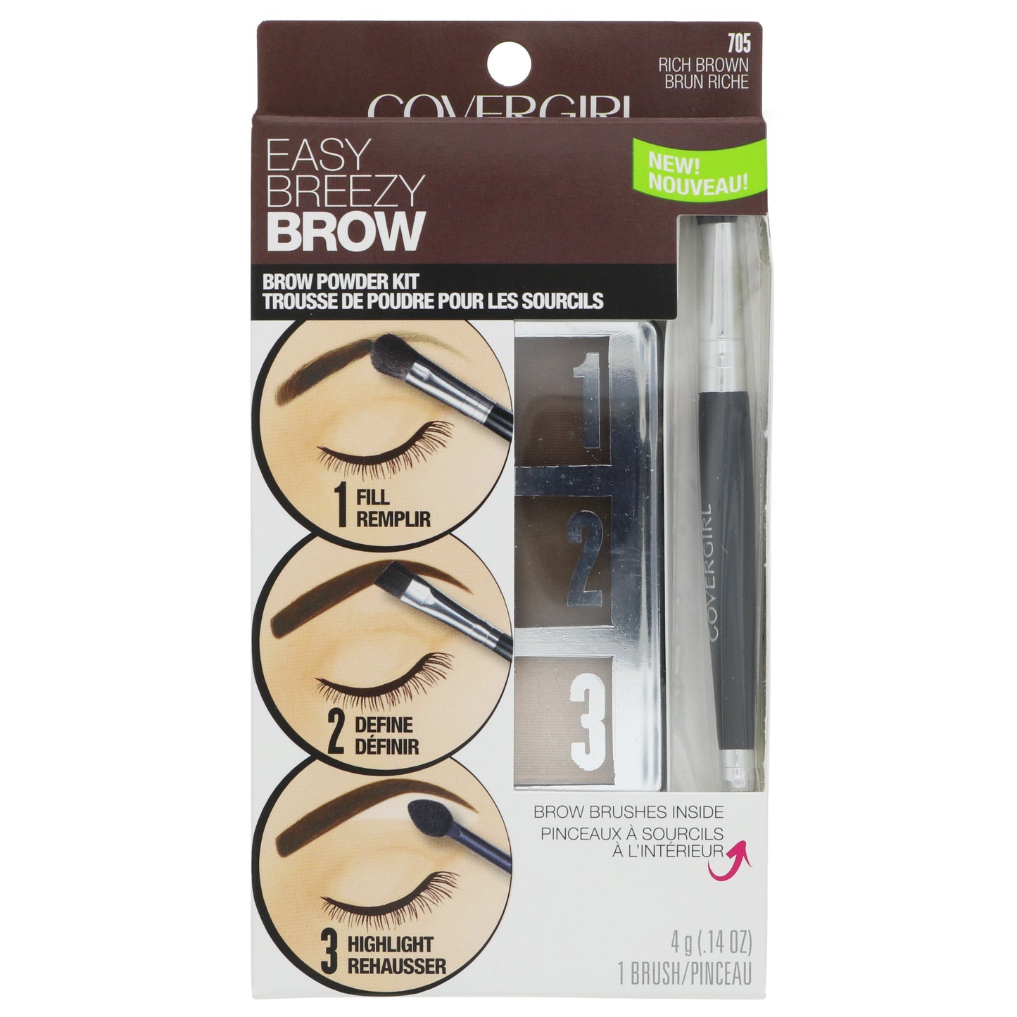 CoverGirl Easy Breezy Brow Powder Kit 705 Rich Brown