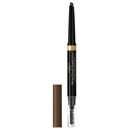 L'ORÉAL PARIS Brow Stylist Shape & Fill Mechanical Eye Brow Makeup Pencil, 420 Dark Brunette, 0.008 oz.