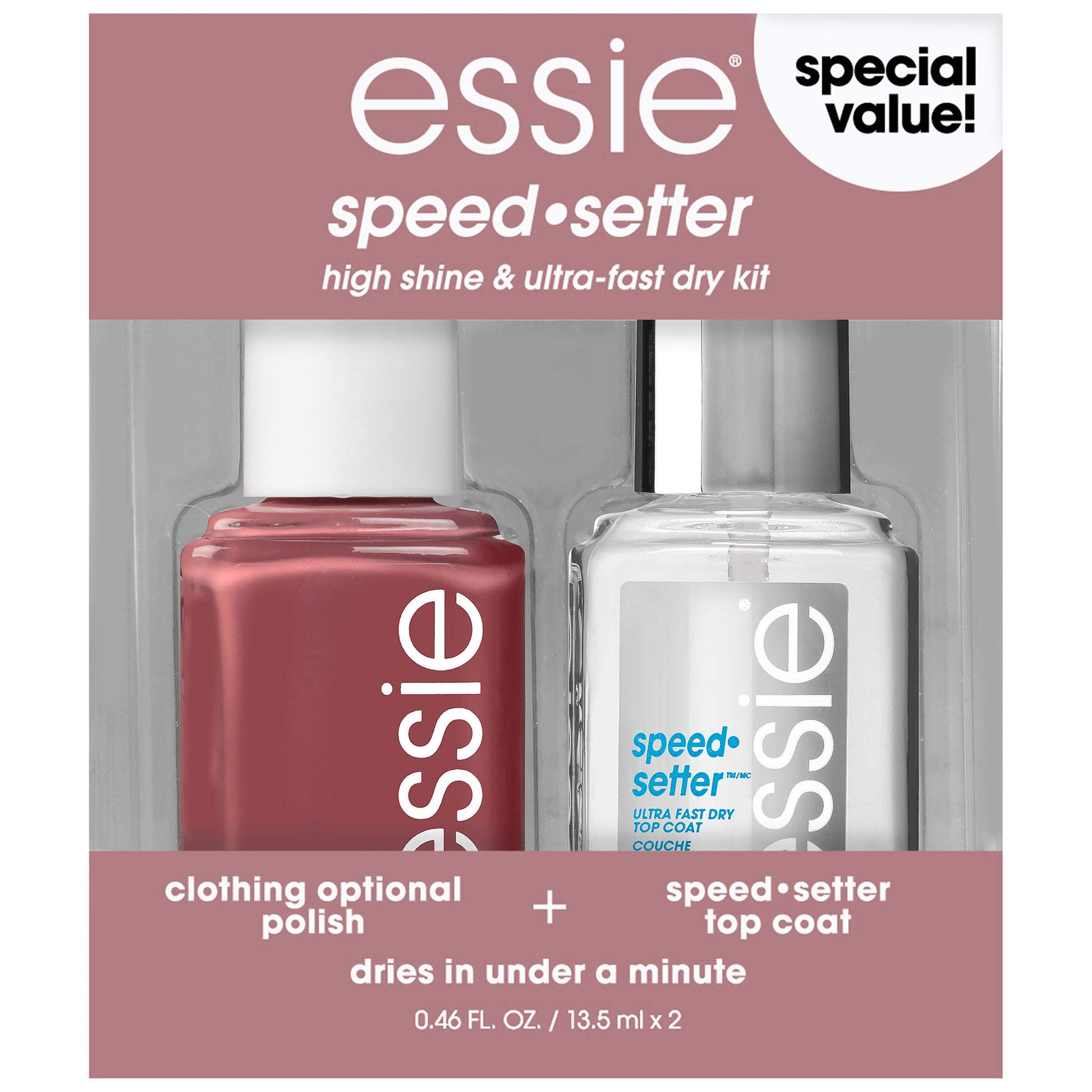 essie Salon-Quality Vegan Nail Polish, Speed Setter Top Coat, 0.46 fl oz