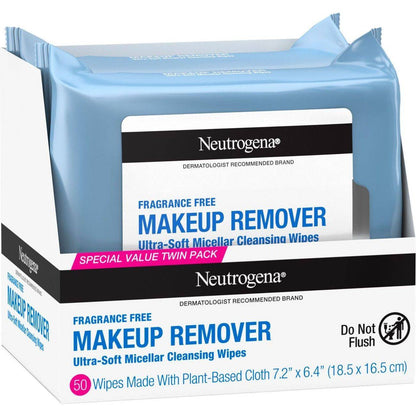 Neutrogena Make-Up Remover Towelettes 25Ct Frag-Free Twin