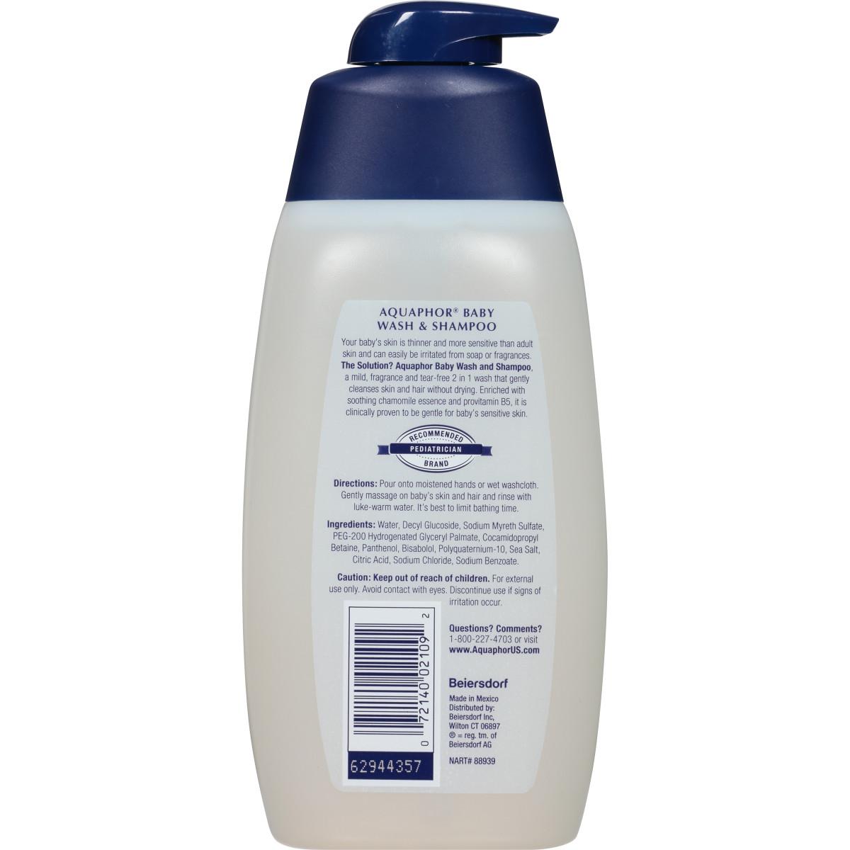 Aquaphor Baby Cleansing Wash And Shampoo 16oz Pump