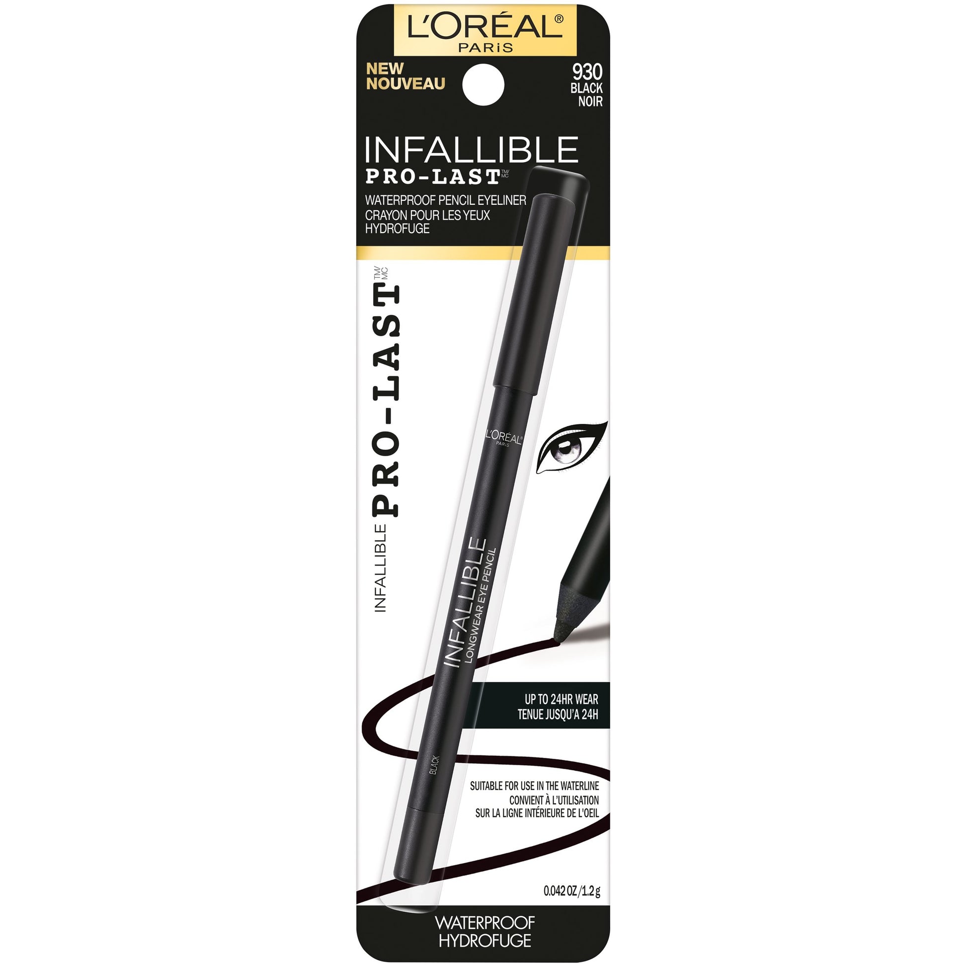 L'ORÉAL PARIS Infallible Pro-Last Waterproof, Up to 24HR Pencil Eyeliner, 830 Burgundy, 0.042 oz.