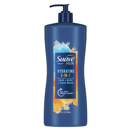 Suave Body + Face Wash Men 18oz Hydrating 3-N-1 Citrus