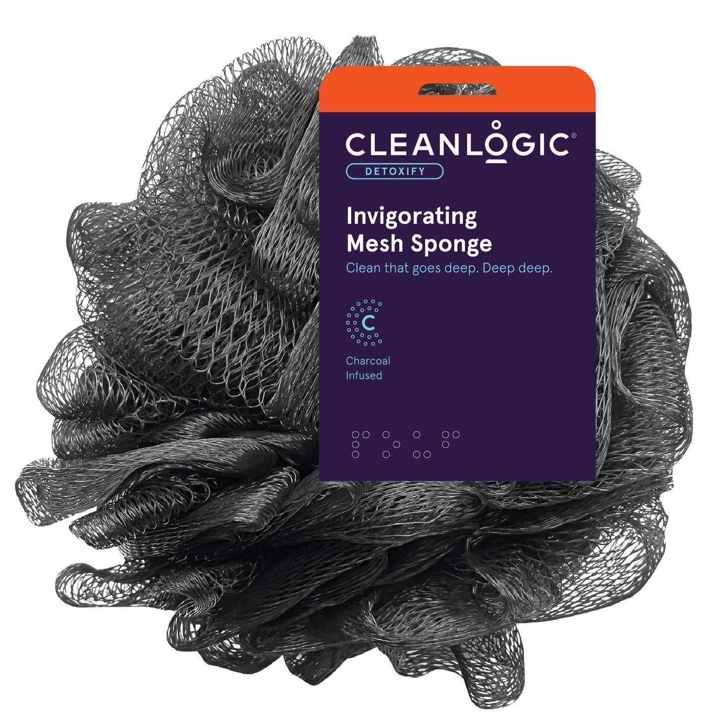 Clean Logic Purifying Charcoal Mesh Bath Sponge