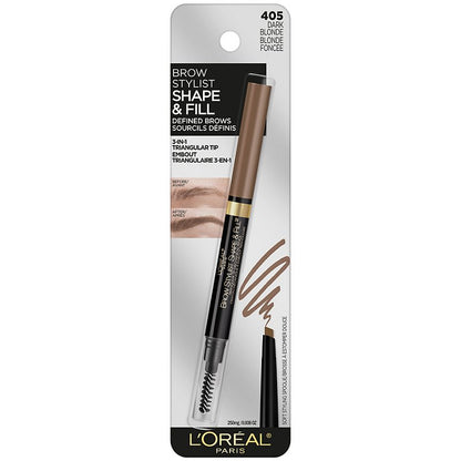 L'ORÉAL PARIS Brow Stylist Shape & Fill Mechanical Eye Brow Makeup Pencil, 405 Dark Blonde, 0.008 oz.