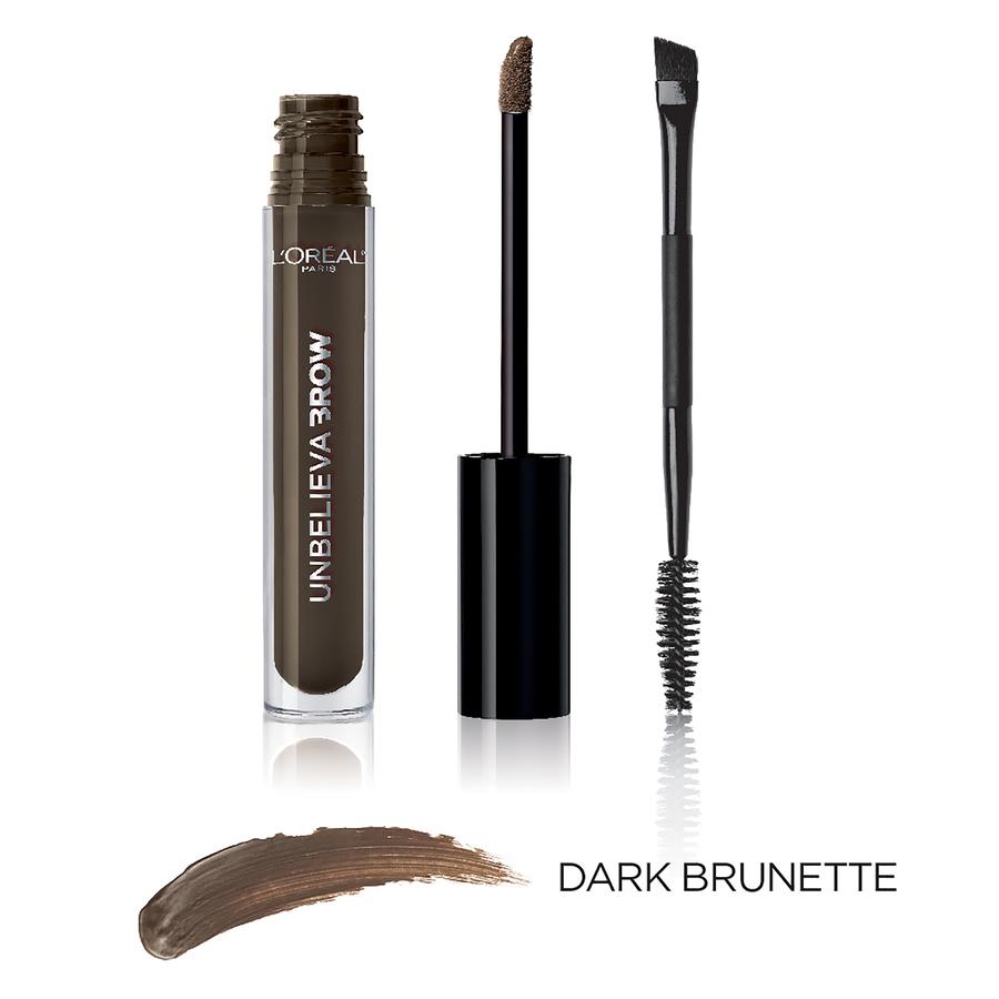 L'ORÉAL PARIS Unbelieva-Brow Longwear Waterproof Tinted Brow Gel, 575 Dark Brunette, 0.15 fl. oz.
