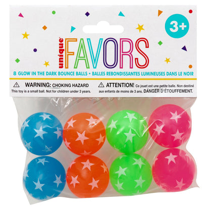 8 GLOW IN THE DARK BOUNCY BALL