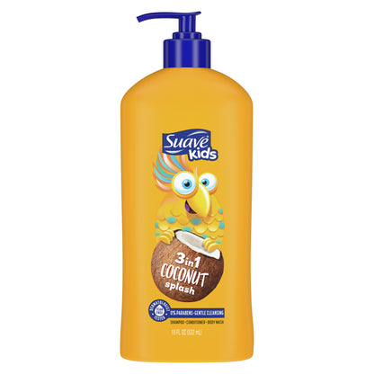 Suave Kids 3-In-1 Shampoo-Cond -Bodywash Coconut Splash 18oz