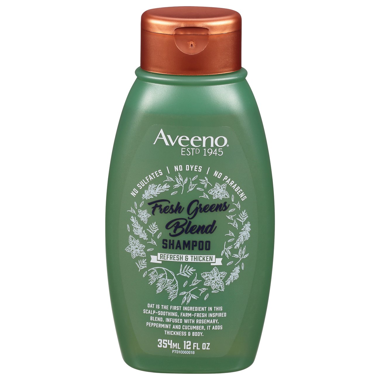 Aveeno Shampoo Fresh Greens Blend Refesh & Thicken 12oz