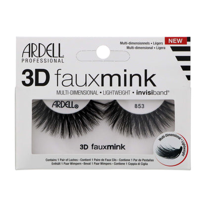 Ardell 3D Faux Mink Lashes - 853 Black, 4 count