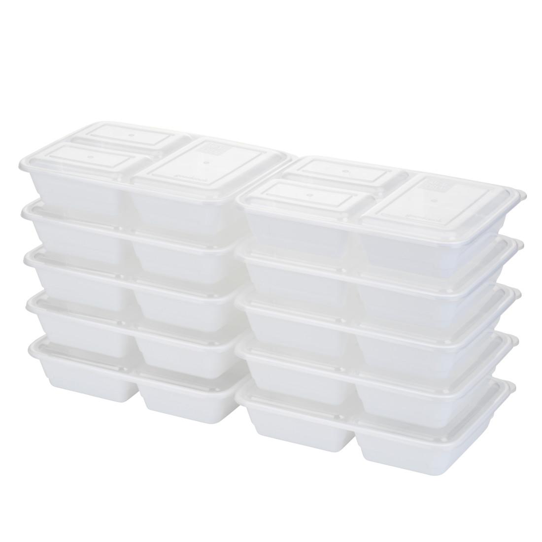 GoodCook Meal Prep 1 Compartment Rectangle Black Containers + Lids - 10 count
