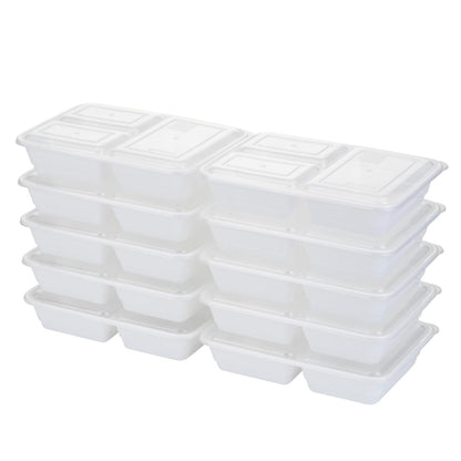 GoodCook Meal Prep 1 Compartment Rectangle Black Containers + Lids - 10 count