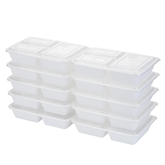 GoodCook Meal Prep 1 Compartment Rectangle Black Containers + Lids - 10 count