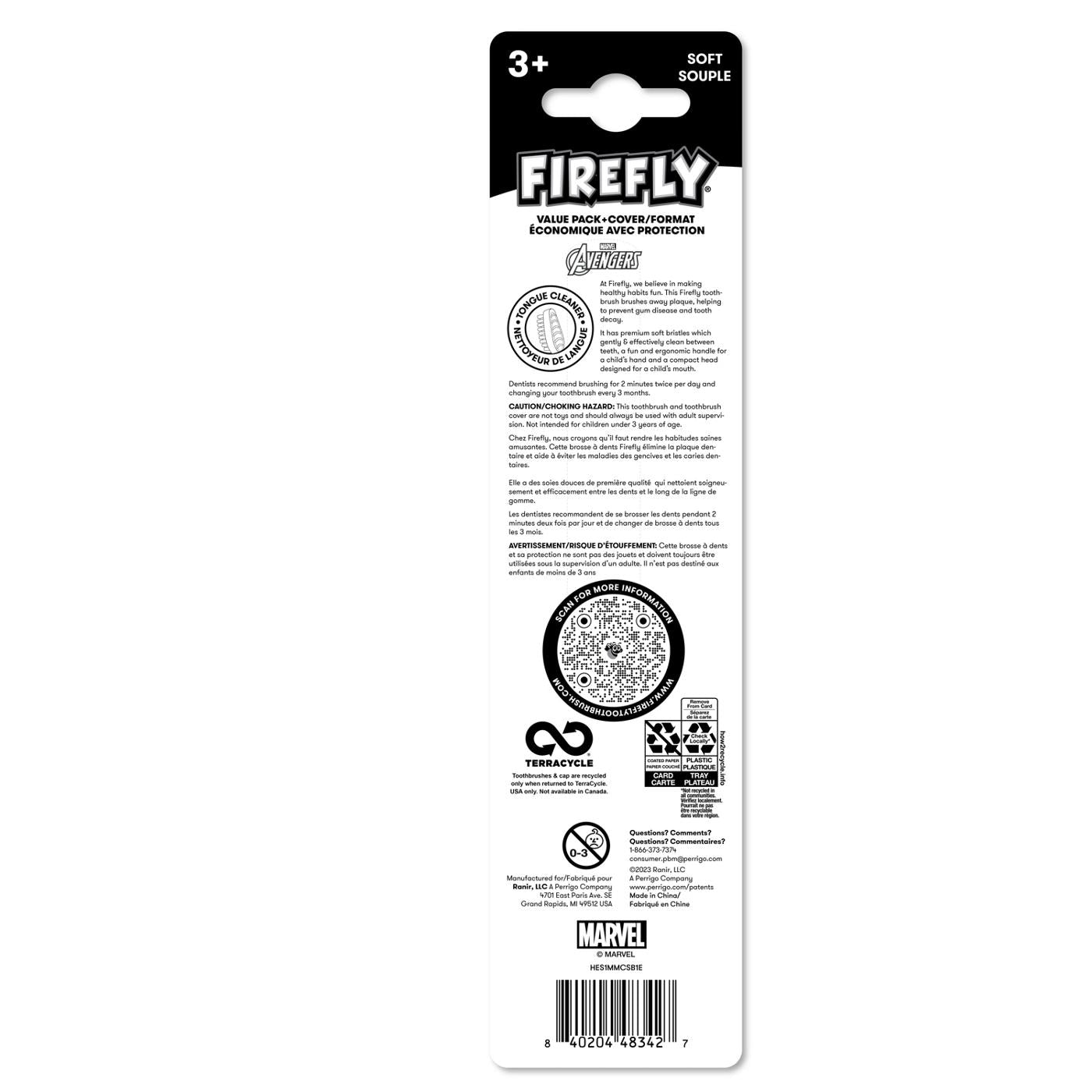 Firefly Toothbrush Avengers Soft 3 Count (6in)