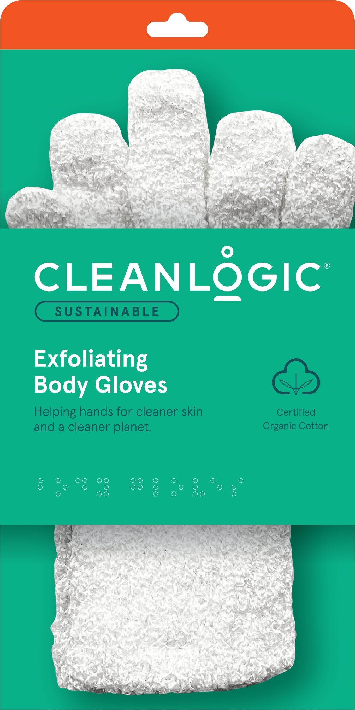 Clean Logic Bath & Body Exfoliating Body Gloves