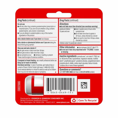 Tylenol Extra Strength Caplets with Acetaminophen, Travel Size, 10 ct