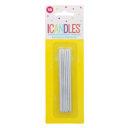 Unique Silver Sparkler Birthday Candles - Number 4