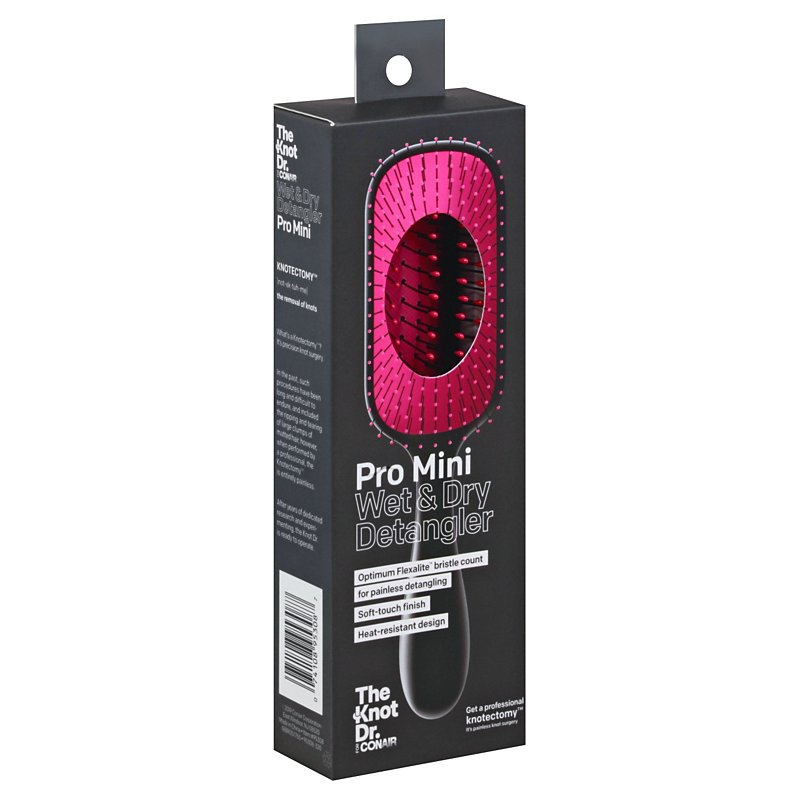 CONAIR The Knot Dr. Pro Mini Wet & Dry Detangler Hair Brush - Pink