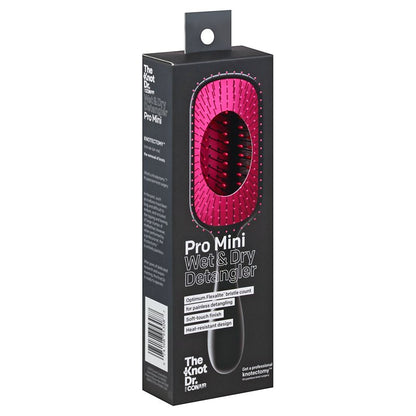 CONAIR The Knot Dr. Pro Mini Wet & Dry Detangler Hair Brush With Pastel Pink Case