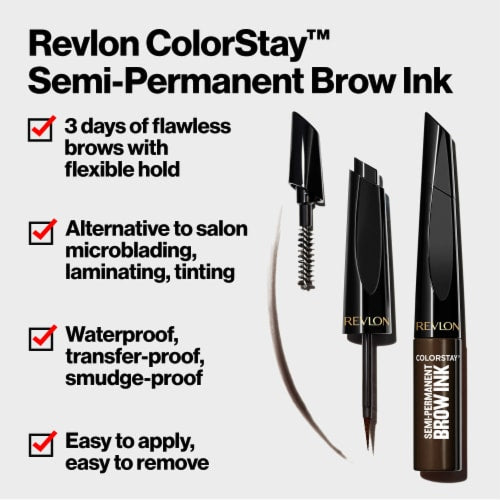 REVLON ColorStay Semi-Permanent Brow Ink - 351 Warm Brown Ink
