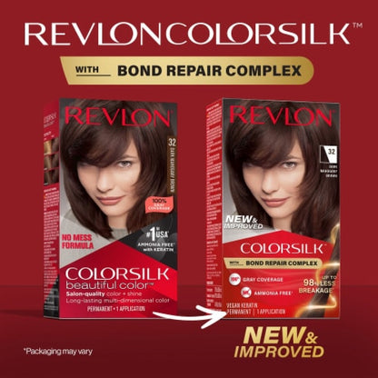 REVLON ColorSilk Permanent Hair Color with Bond Repair Complex - 30 Dark Brown