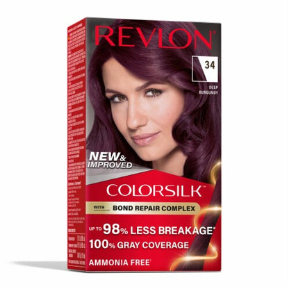 REVLON ColorSilk Permanent Hair Color with Bond Repair Complex - 34 Deep Burgundy