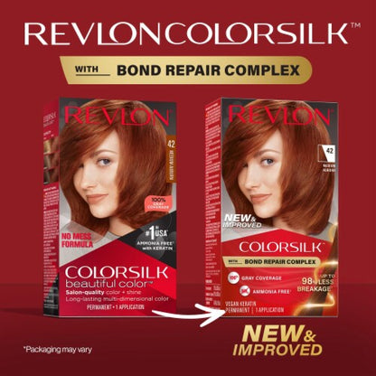 REVLON ColorSilk Permanent Hair Color with Bond Repair Complex - 42 Medium Auburn