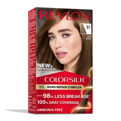 REVLON ColorSilk Permanent Hair Color with Bond Repair Complex - 51 Light Brown