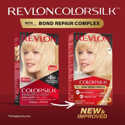 REVLON ColorSilk Permanent Hair Color with Bond Repair Complex - 04 Ultra Light Natural Blonde