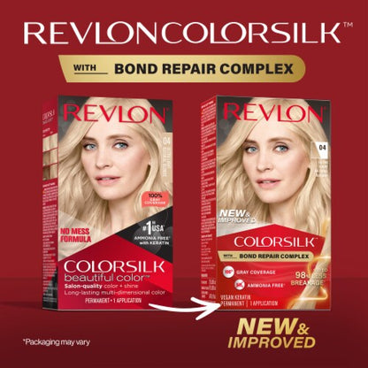 REVLON ColorSilk Permanent Hair Color with Bond Repair Complex - 04 Ultra Light Natural Blonde