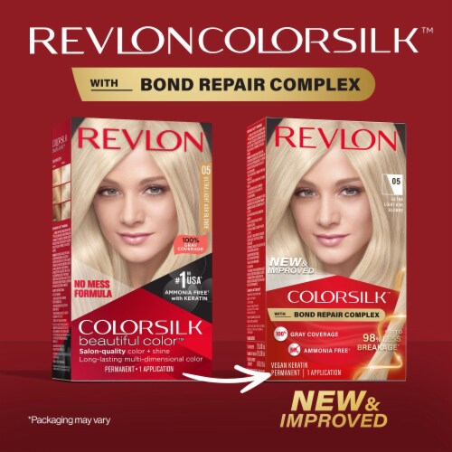 REVLON ColorSilk Permanent Hair Color with Bond Repair Complex - 05 Ultra Light Ash Blonde