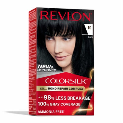 REVLON ColorSilk Permanent Hair Color with Bond Repair Complex - 010 Black